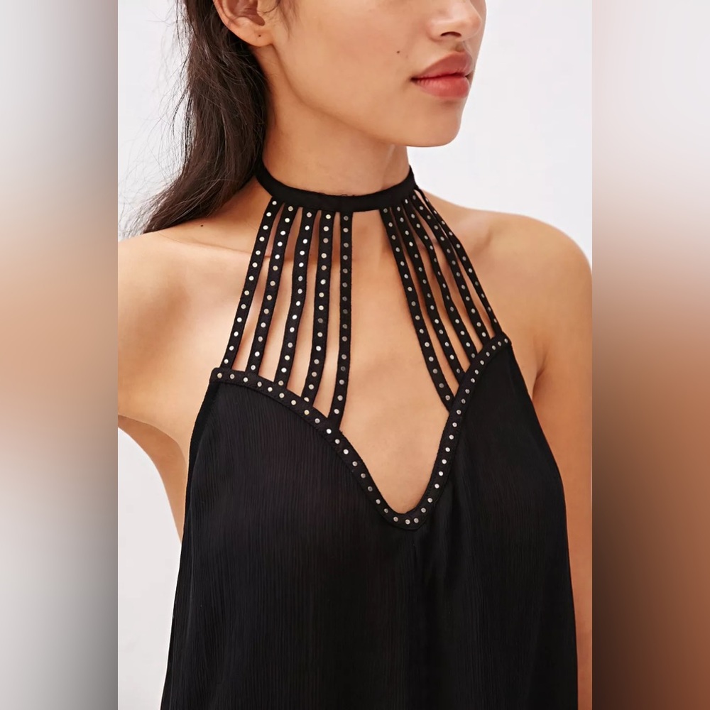Urban Outfitters Black Pins And Needles Mystic Disco Harness Cami XS
